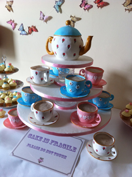 Vintage Tea Party Wedding Cake
